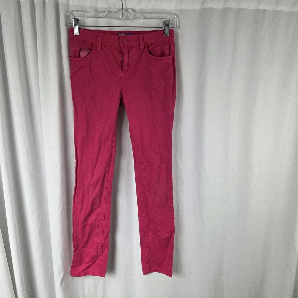 Old Navy Pants Girls 12 Pink Super Skinny Twill Stretch Zip Fly Casual School